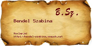 Bendel Szabina névjegykártya