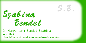 szabina bendel business card